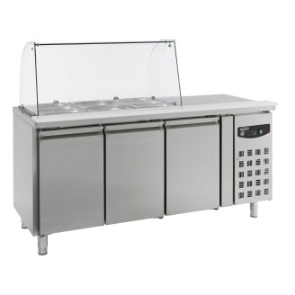 Combisteel Koelwerkbank glasopstand 3 deurs