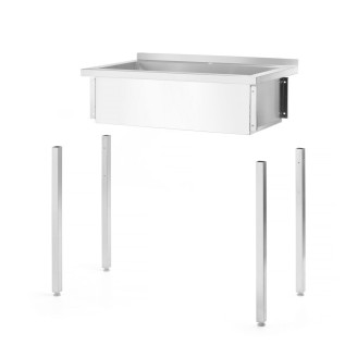 Hendi enkele spoeltafel Budget Line &ndash; geschroefd, diepte: 600 mm, Budget Line, 1000x600x(H)850mm