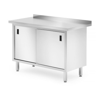 Hendi wandwerktafel met kast - gelast, Profi Line, 1200x600x(H)850mm