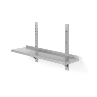 Hendi verstelbare enkele wandplank met 2 beugels, 800x300x(H)600mm