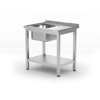 Hendi spoeltafel linkerkant 600 mm diep Profi Line 800x600x850mm