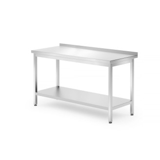 Hendi muur werktafel met schap &ndash; geschroefd, diepte: 700 mm., Kitchen Line, 1400x700x(H)850mm
