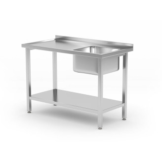 Hendi Kitchen Line Spoeltafel met Legplank - 1000x600x(H)850mm