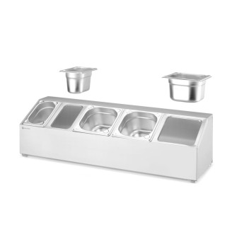 Hendi gastronormbak houder, 5 compartimenten, 745x245x(H)215mm
