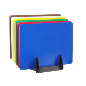 Hendi set van 6 HACCP snijplanken met rek