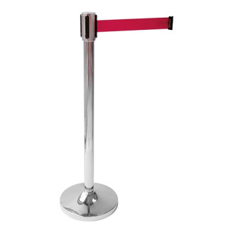 Afzetpaal RVS met snelband ROOD