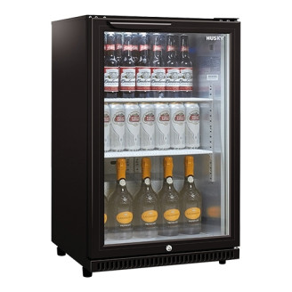 Husky bardisplay glasdeur - 130 liter, zwart