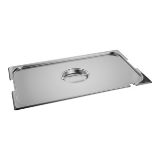 RVS Deksel met lepel en greepuitsparing 1/1 GN