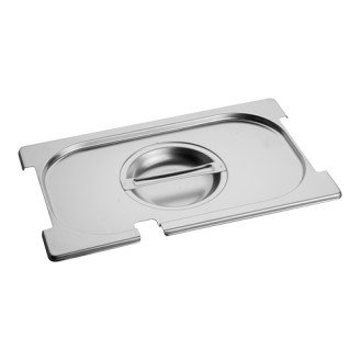 RVS Deksel met lepel en greepuitsparing 1/4 GN