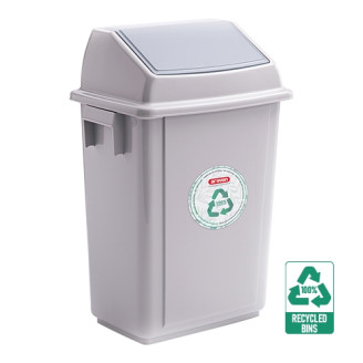 Afvalbak met tuimeldeksel 50 liter wit