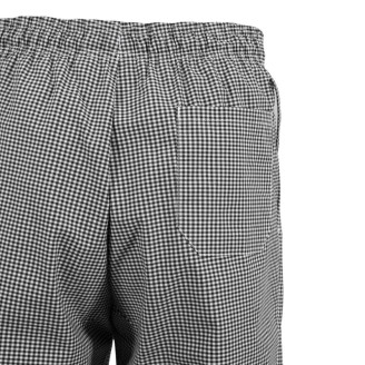 Whites Easyfit Teflon unisex koksbroek met kleine ruit zwart-wit