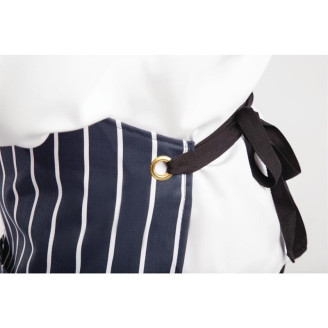 Whites halterschort blauw-wit gestreept met zak