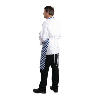 Whites halterschort blauw-wit geblokt