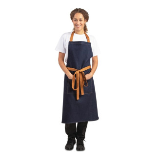 Whites Southside halterschort blauw denim