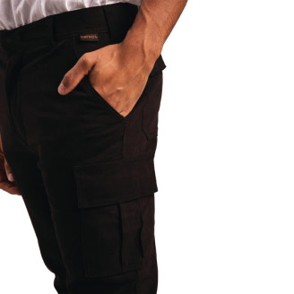 Portwest stretch slim combat broek zwart - Maat 38