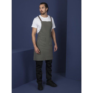 Southside Soutside katoenen halterschort khaki