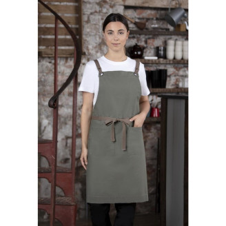 Southside Soutside katoenen halterschort khaki