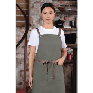 Southside Soutside katoenen halterschort khaki