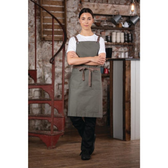 Southside Soutside katoenen halterschort khaki