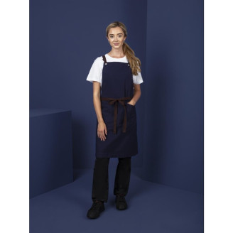 Southside Cotton canvas halterschort marineblauw
