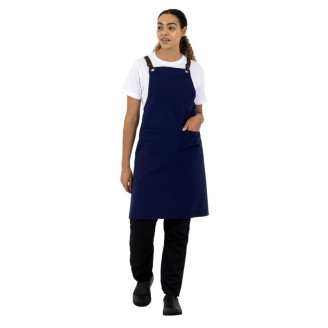 Southside Cotton canvas halterschort marineblauw