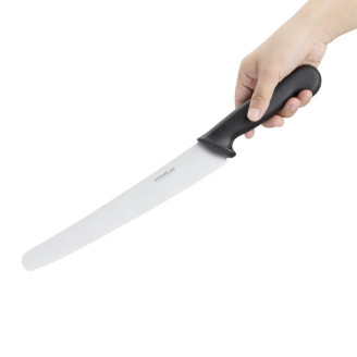 Hygiplas gekarteld bakkersmes 255 mm zwart