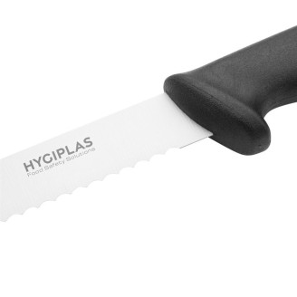 Hygiplas gekarteld bakkersmes 255 mm zwart