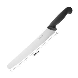 Hygiplas gekarteld bakkersmes 255 mm zwart