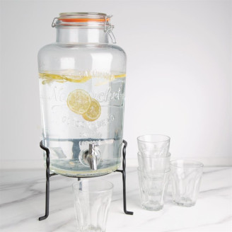 Olympia glazen retro waterdispenser met standaard 8,5 liter
