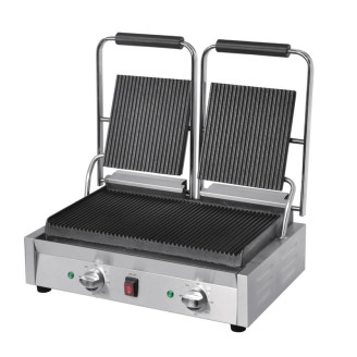 Buffalo Bistro Dubbele Geribbelde Contactgrill