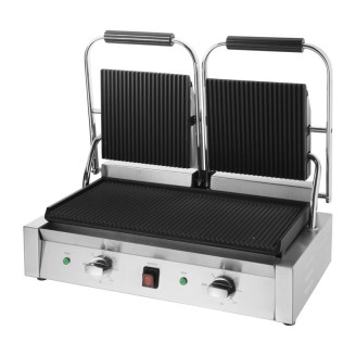 Buffalo Bistro Dubbele Geribbelde Contactgrill