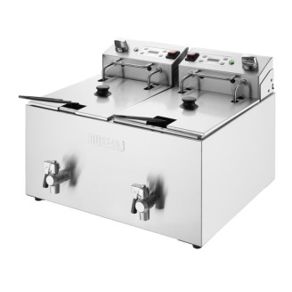 Buffalo 600-serie elektrische friteuse met dubbele tank, 2 x 8 liter