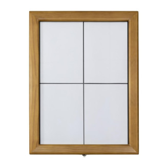 Securit Teak wit LED informatie 4xA4 display (excl paal en voet)