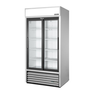 True merchandising koelkast met 2 glazen schuifdeuren - 636L -  alu