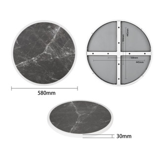 Bolero Rond Tafelblad Van Glasvezel, Donker Granieteffect, 580mm