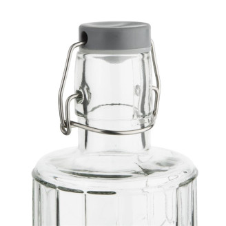 Olympia geo glazen waterfles met stop 1 liter (6 stuks)