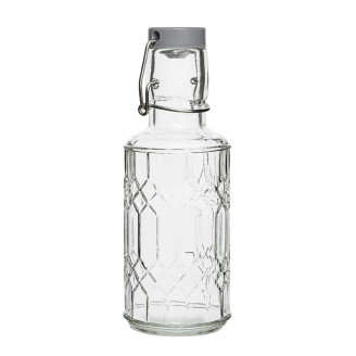Olympia geo glazen waterfles met stop 380 ml (6 stuks)