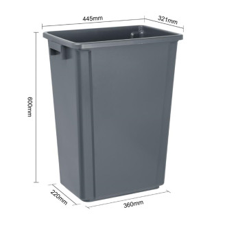 Jantex Smalle Afvalbak Grijs - 60L