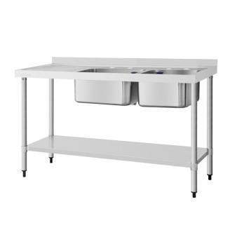 Vogue dubbele spoeltafel spoelbak links