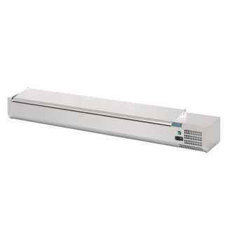 Polar G-serie opzetkoelvitrine met deksel 10x GN 1/4