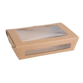 Fiesta Compostable saladebakken met PLA venster (200 stuks)