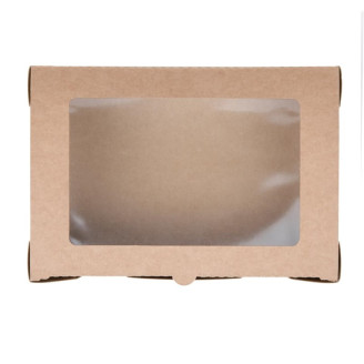Fiesta Compostable saladebakken met PLA venster (200 stuks)