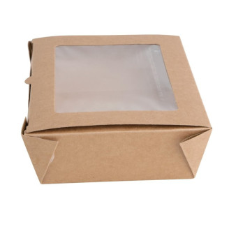 Fiesta Compostable saladebakken met PLA venster (200 stuks)