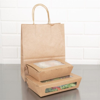 Fiesta Compostable saladebakken met PLA venster (200 stuks)