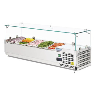 Polar opzetkoelvitrine - glasopbouw, 5 x 1/4 GN - G608
