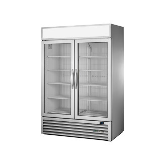 True merchandising vrieskast met 2 glazen deuren - 1388L - alu