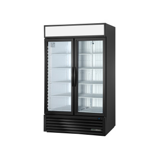 True merchandising vriezer met 2 glazen deuren - 1217L - zwart