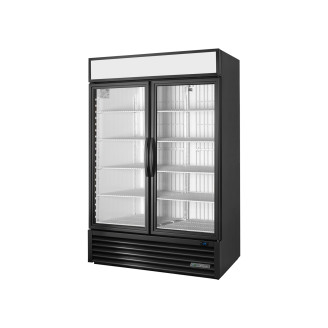 True merchandising vrieskast met 2 glazen deuren - 1388L - zwart