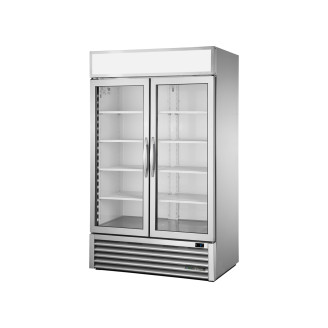 True merchandising koelkast met 2 glazen deuren - 1217L - alu