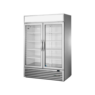 True merchandising vrieskast met 2 glazen deuren - 1388L - alu